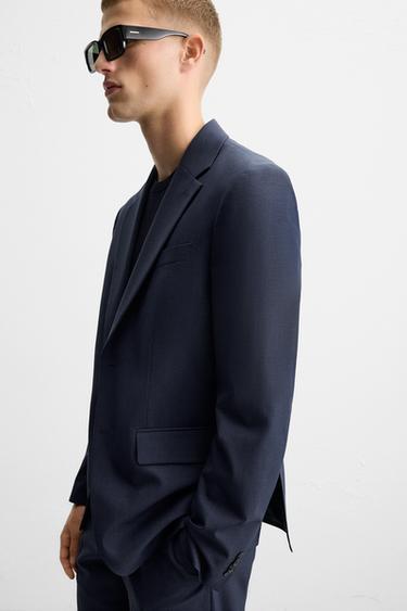 BLAZER STRUCTURE À CARREAUX - Bleu roi de Zara - Image 4