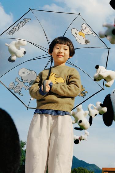 SNOOPY PEANUTS™ STRIK SWEATER - Olivengrøn fra Zara