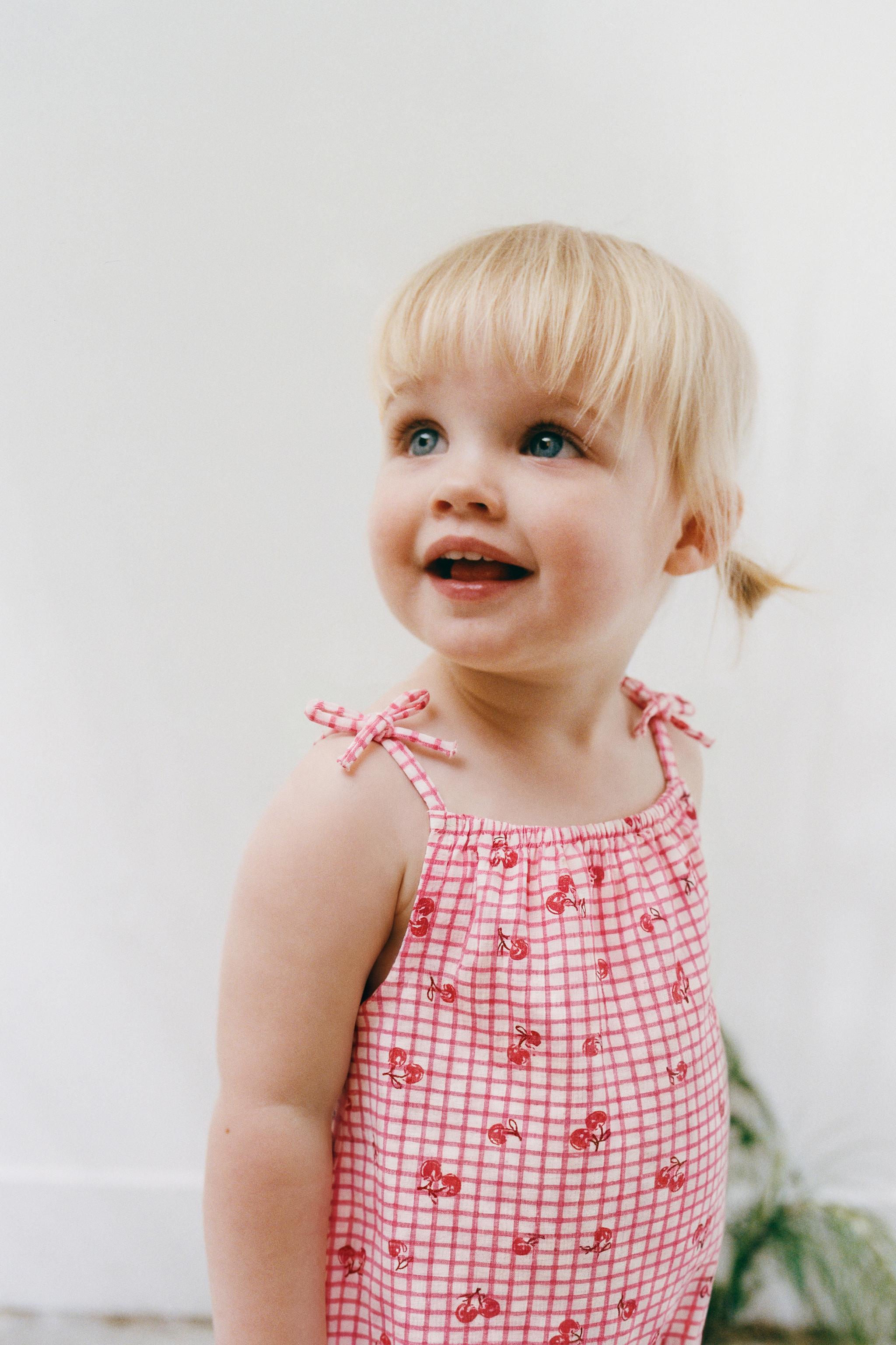 Детские комбинезоны Zara PLAID AND CHERRY ROMPER