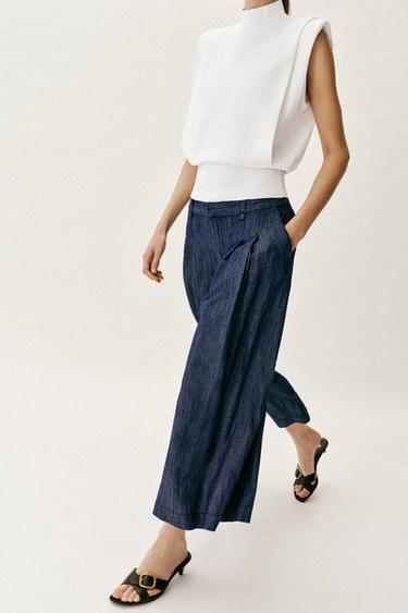 CULOTTES WITH DARTS - Blue by Zara - Image 3