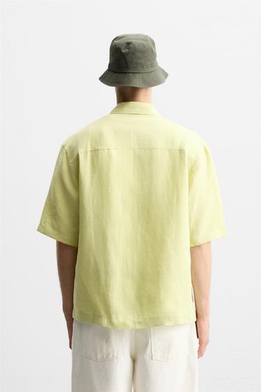 100% LINEN SHIRT WITH POCKETS - Lime by Zara - Image 2