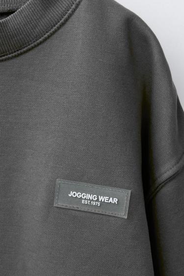 RUBBER LABEL SWEATSHIRT AND CARGO JOGGERS SET - Mid-grey by Zara