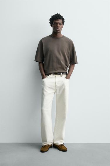 تيشرت REGULAR FIT مغسول - رمادي داكن الخاص بـ Zara