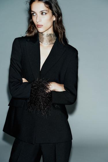 FEATHER BLAZER - Black by Zara