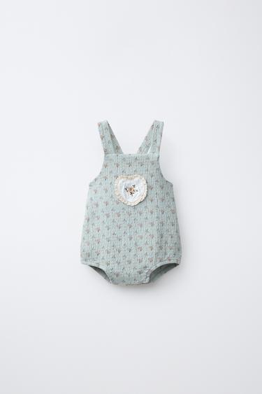 FLORAL LACE ROMPER - Blue / Green by Zara