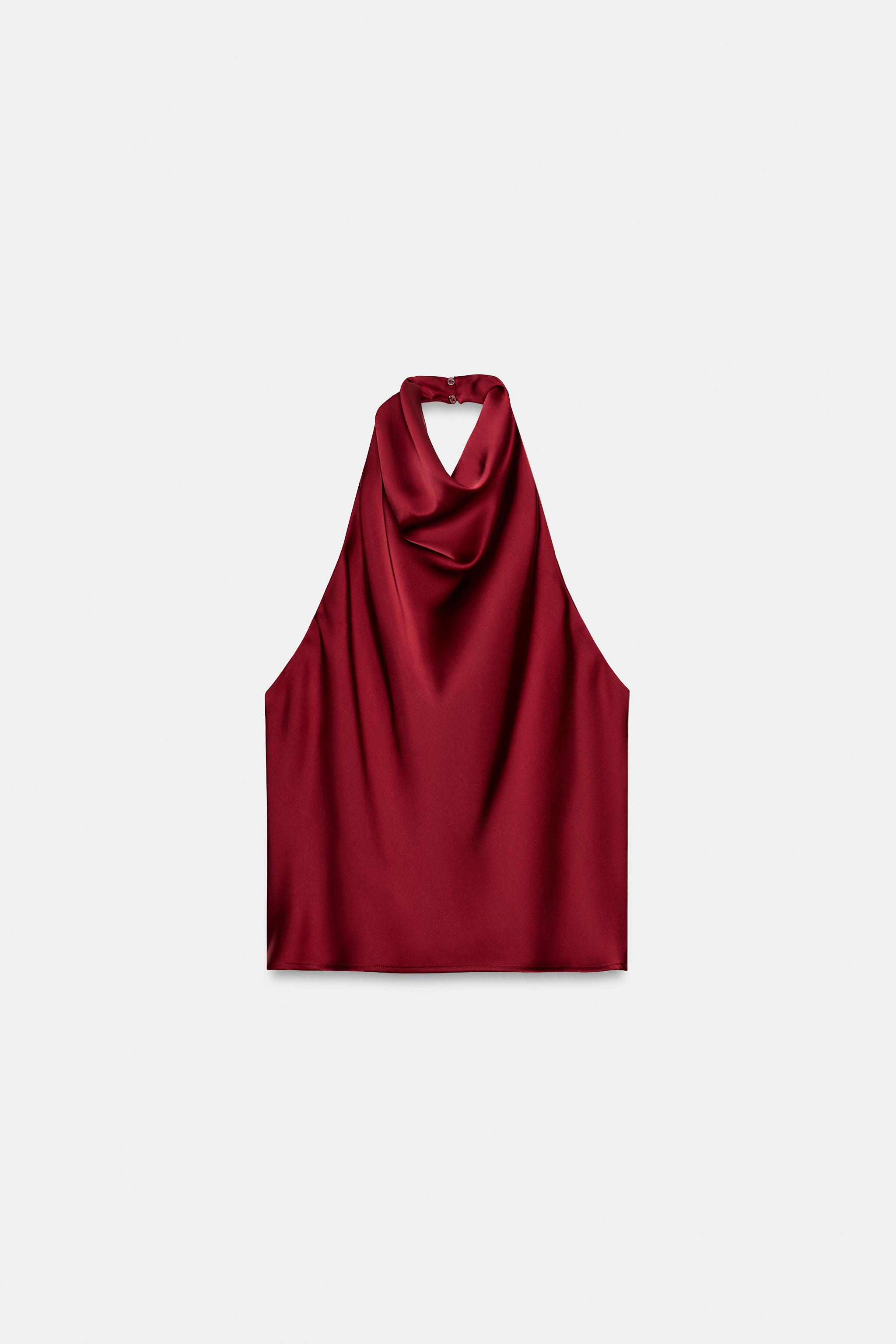 Zara Saten Halter Top görsel 6