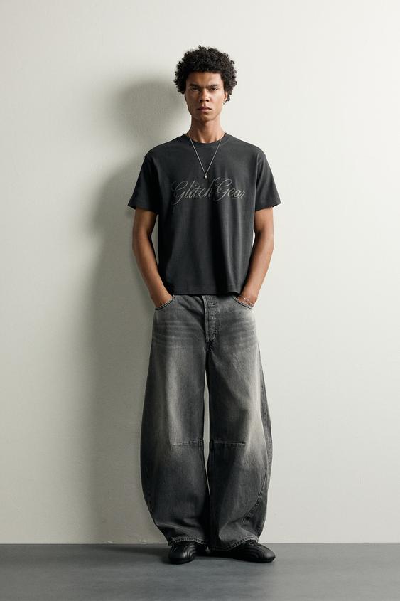 JEANS BARREL FIT - Gris de Zara - Imagen 0