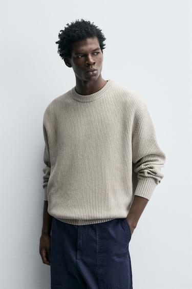 Zara REGULAR FIT JUMPER - Ecru