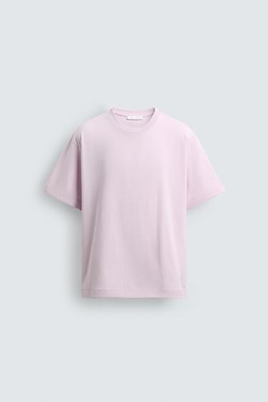 T-SHIRT WITH CONTRAST EMBROIDERY AND PRINT - lavender-white by Zara - Image 6