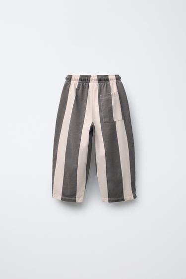 PANTALON EN MATIÈRES VARIÉES À RAYURES - rayures de Zara - Image 1