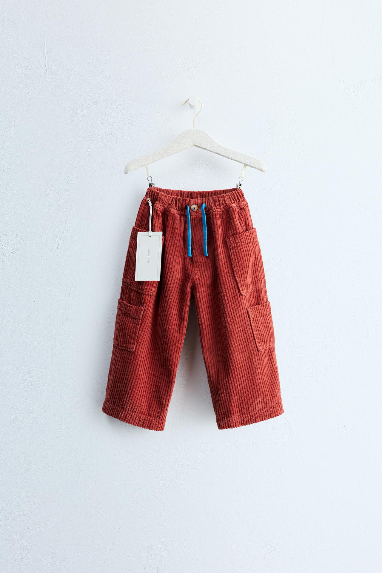 Zara Timeless Corduroy Cargo Pants — Russet