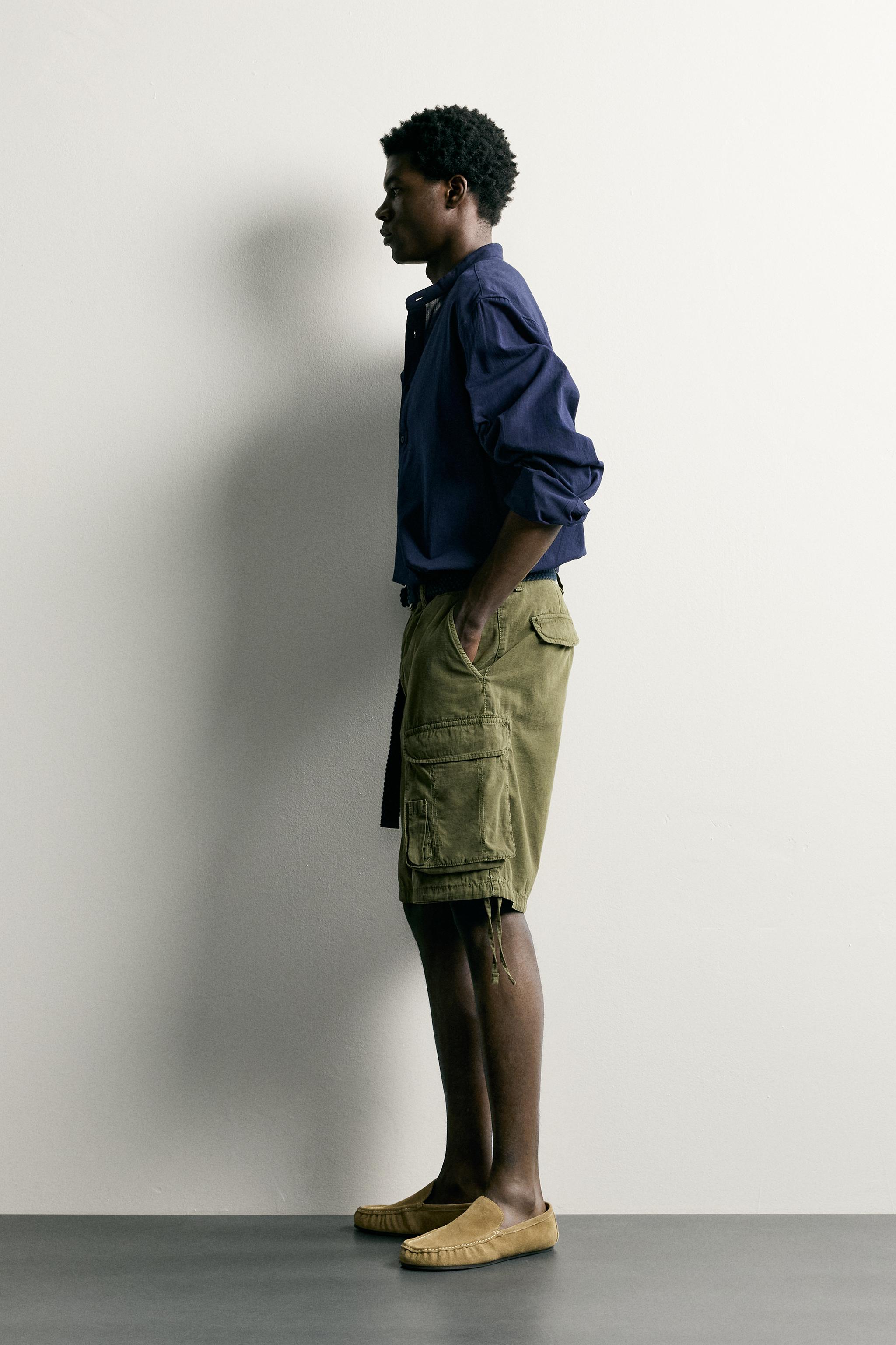 Мужские рубашки Zara WRINKLED EFFECT POLO SHIRT — фото 4