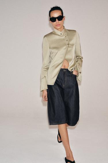 PANTALLONA TË SHKURTRA DENIM ZW COLLECTION - E kaltër nga Zara - Imazh 0