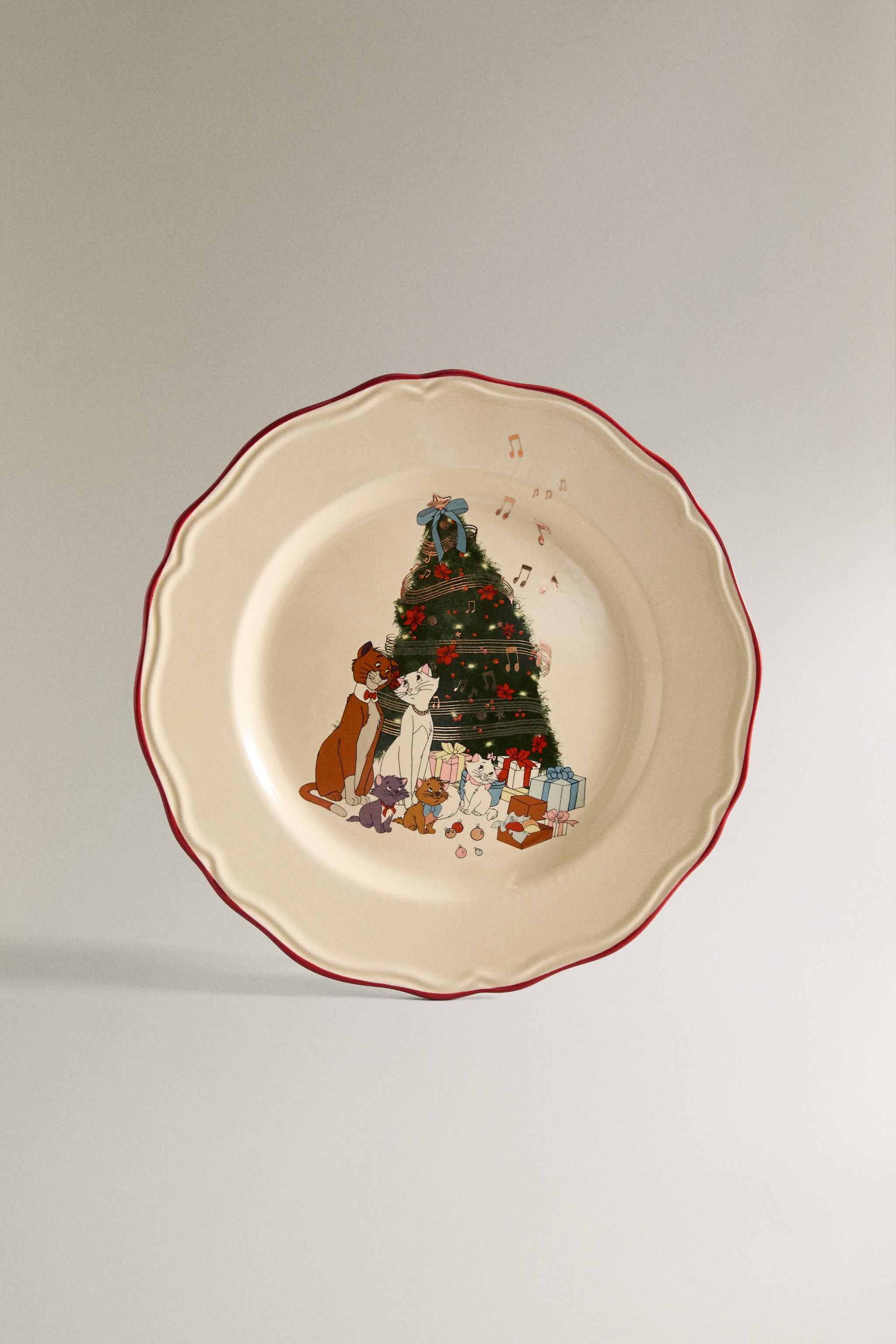 CHILDREN'S CHRISTMAS STONEWARE PLATE THE ARISTOCATS ©DISNEY