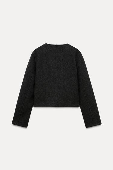 CLOTH JACKET WITH BUTTONS - Grey marl by Zara - Image 5