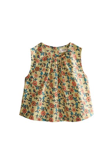 キッズ フローラル トップスライムZaraのキッズ フローラル トップス - ライム 