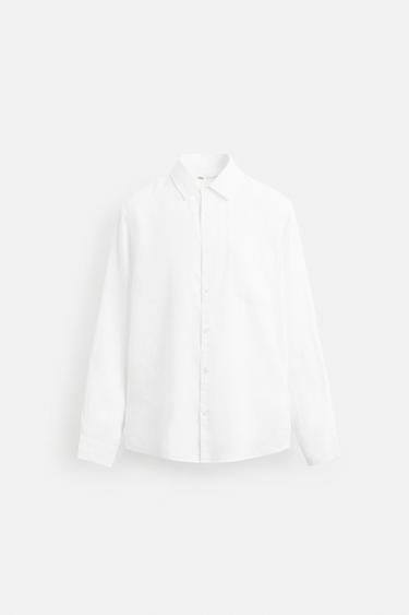 CAMISA 100% LINO - Blanco de Zara