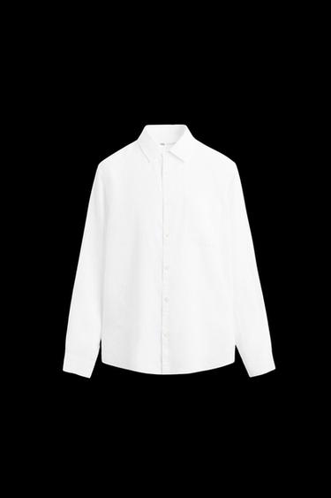 CAMISA 100% LINO - Blanco de Zara - Imagen 0