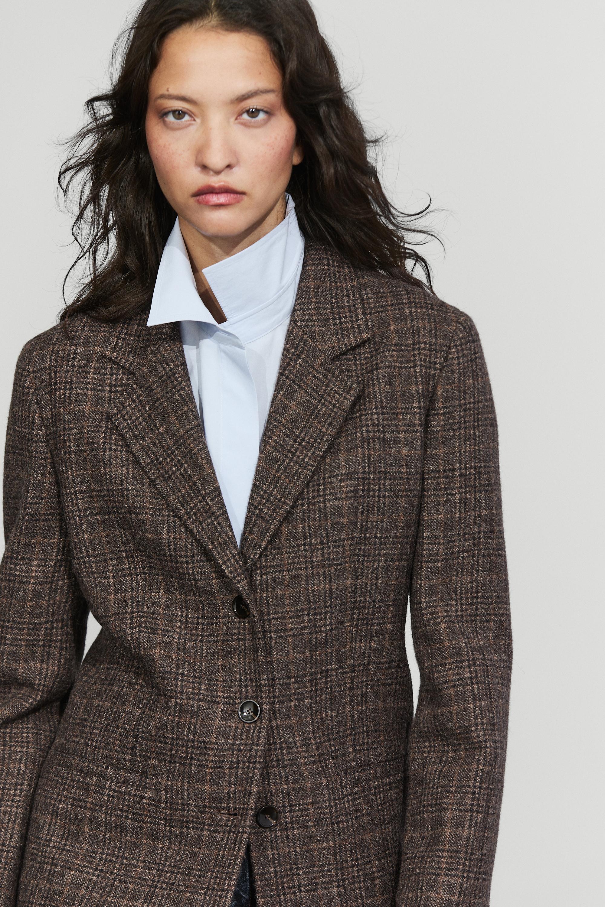 100% wool check blazer