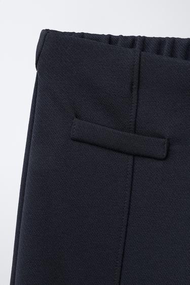 SEAM DETAIL WIDE-LEG TROUSERS - Navy blue by Zara - Image 2