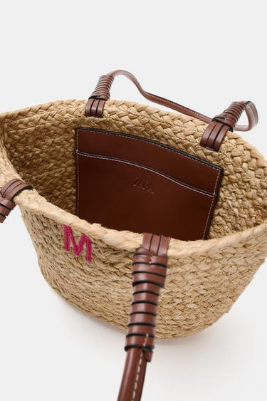 JUTE MINI TOTE BAG - Light beige by Zara - Image 1