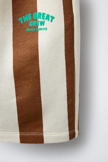 STRIPED AND TEXT BERMUDA SHORTS -  by Zara - Image 3