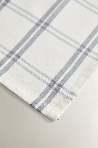 CHECK COTTON NAPKINS - Blue / Grey by Zara - Image 2