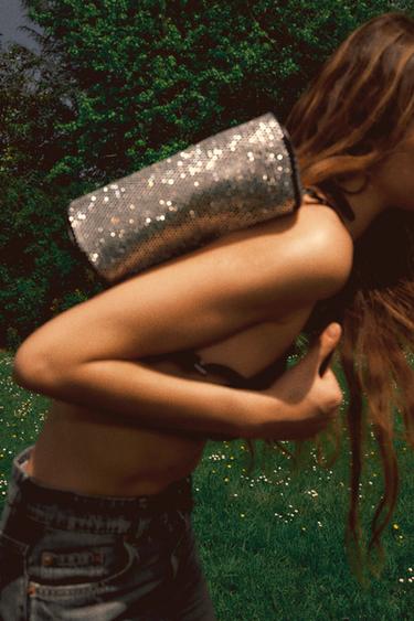 SAC BOWLING À PAILLETTES - Noir de Zara