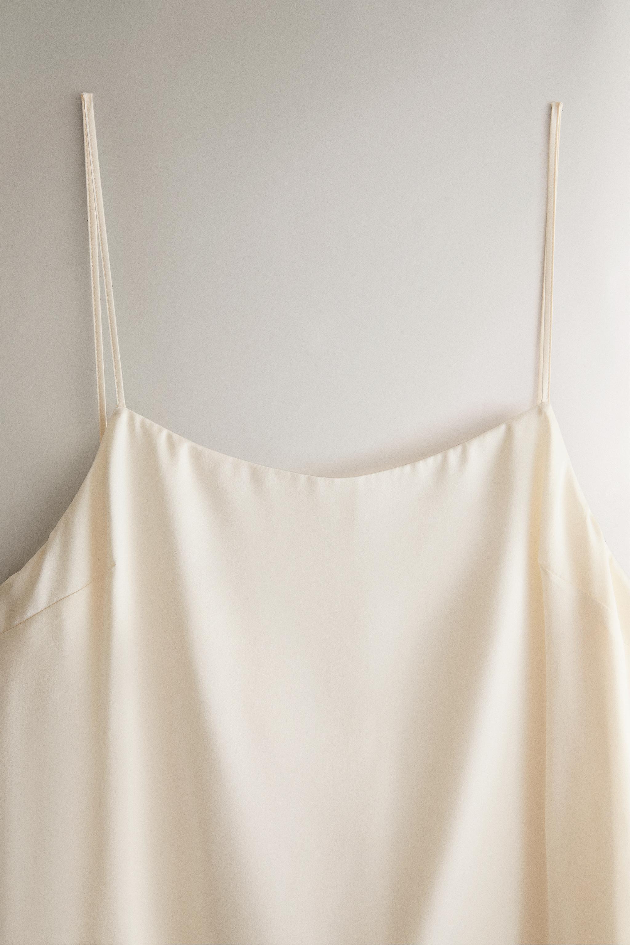 TWO-PIECE MULBERRY SILK DRESS — Ecru