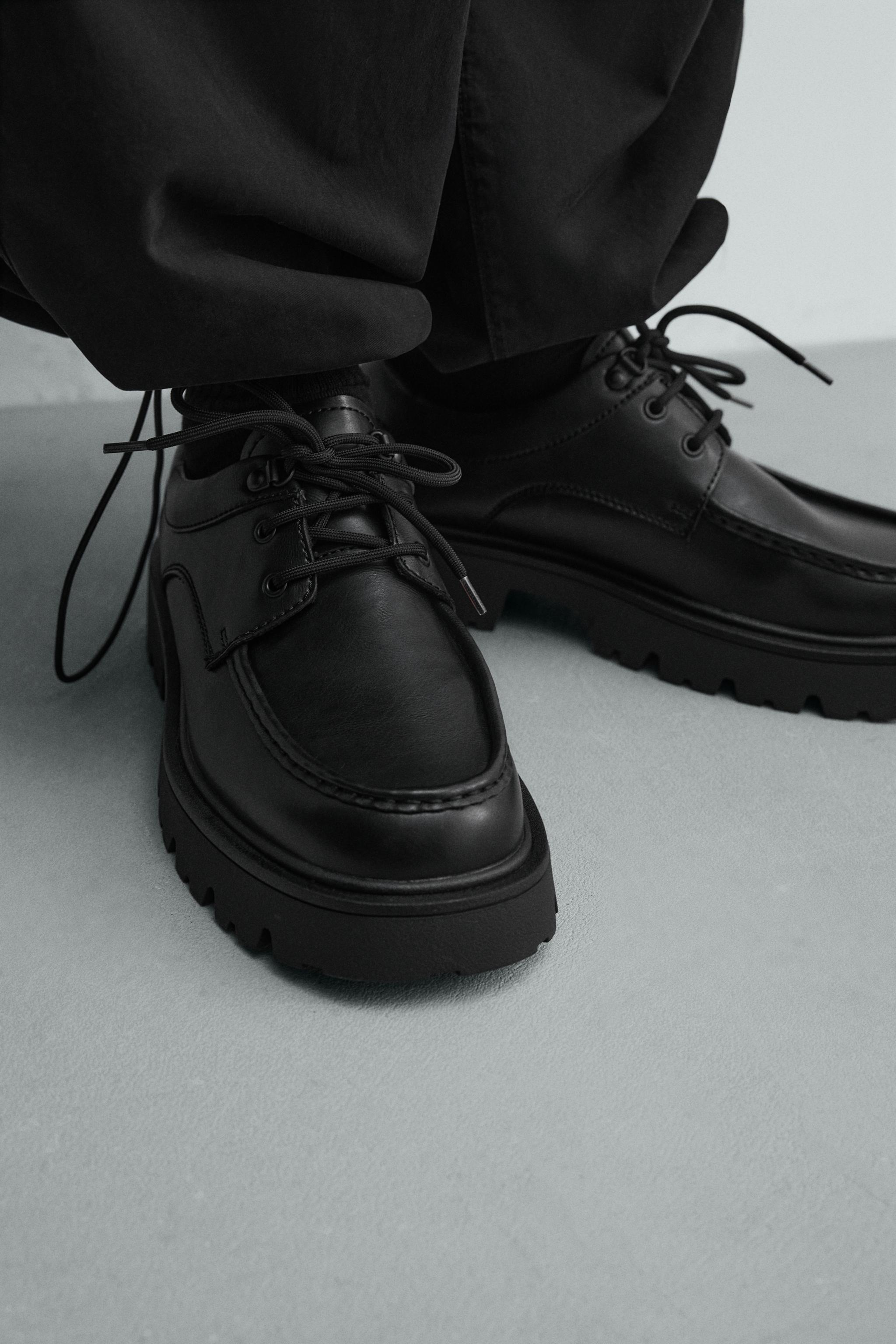 Обувь Zara CHUNKY MOC TOE SHOES — фото 3