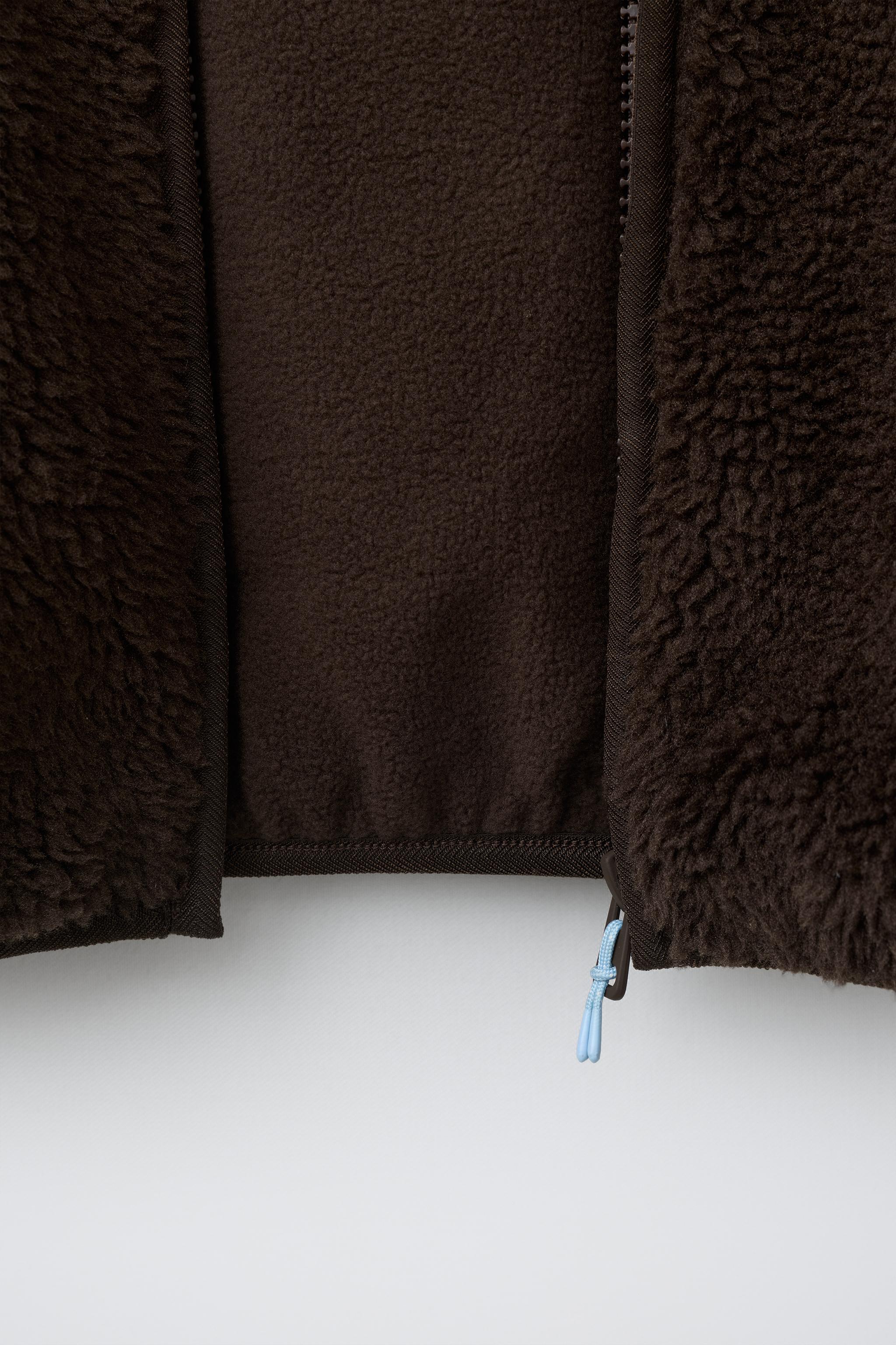 FAUX SHEARLING PATCH JACKET