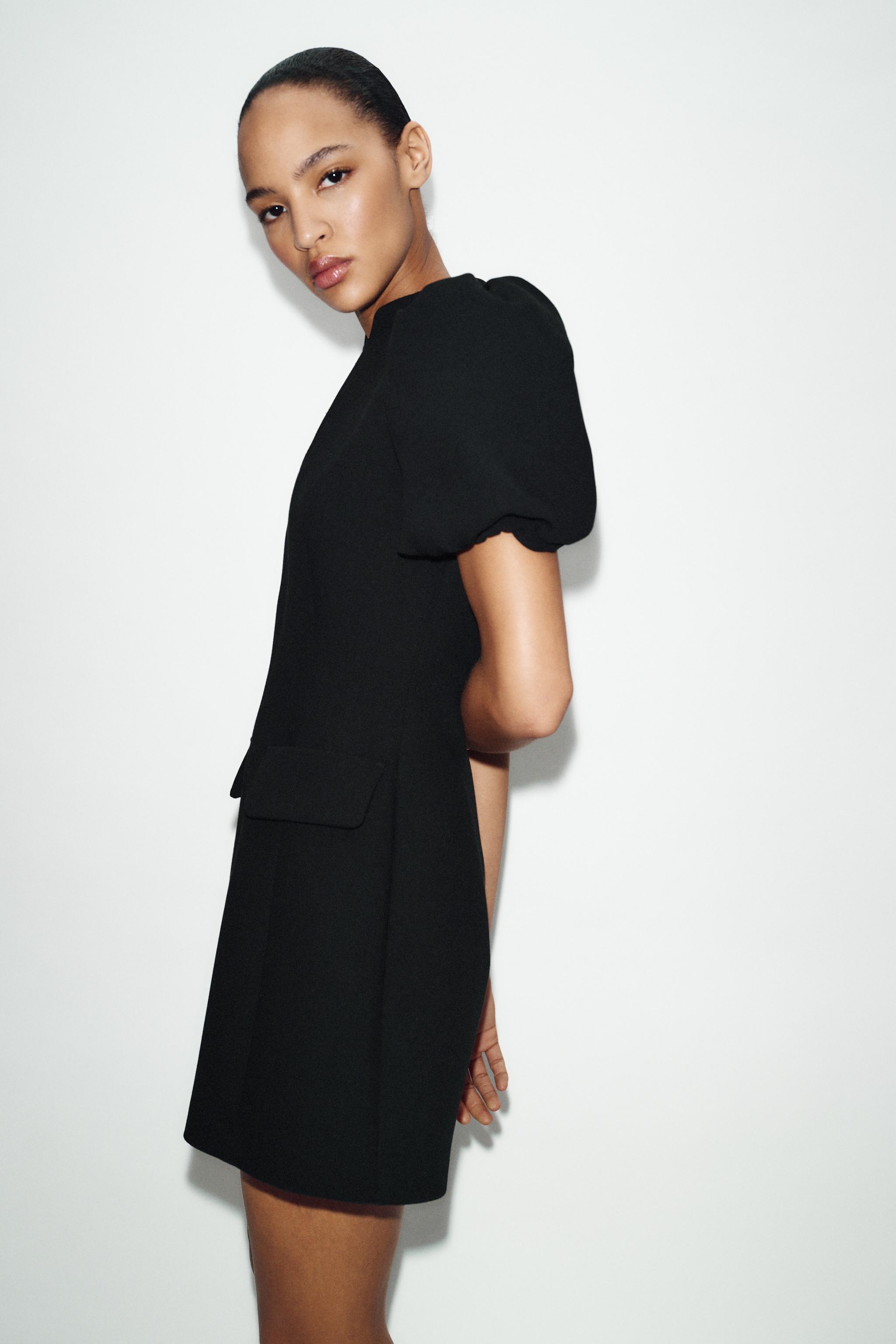Женские платья Zara SHORT PUFF SLEEVE DRESS — фото 4