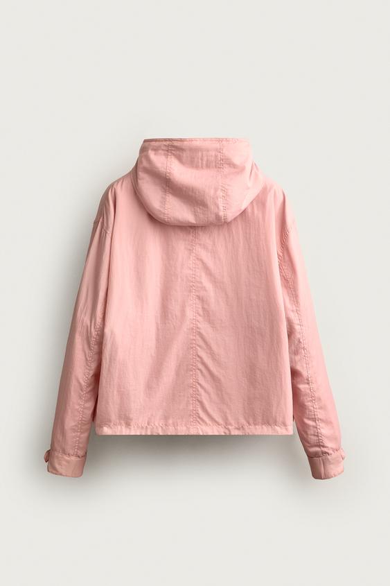 テクニカル クロップドフィット ジャケット - ピンク | ZARA Japan / 日本 ZARA 淡いピンク クロップドジャケット