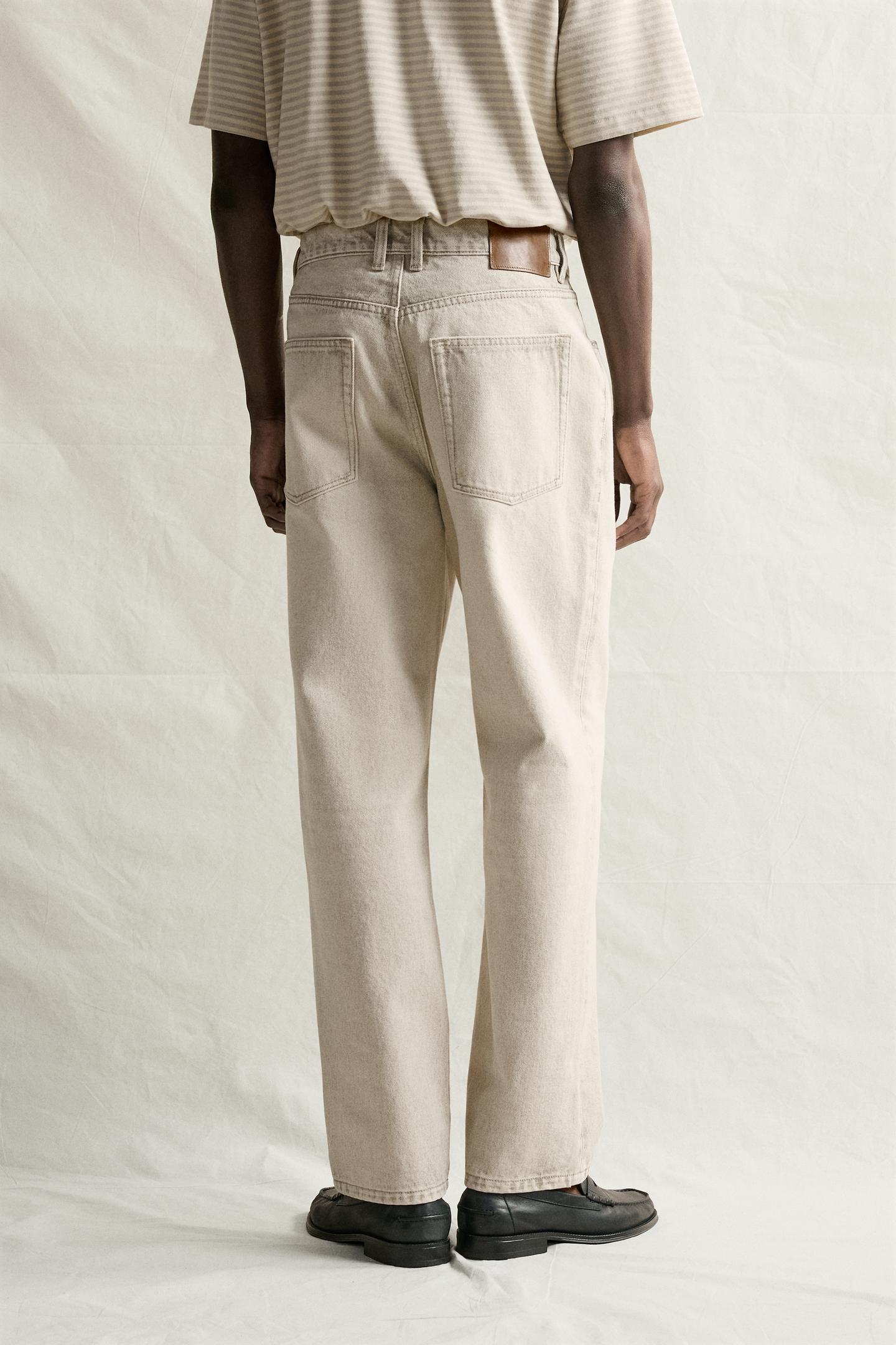 Мужские джинсы Zara Straight Ankle-Fit, цвет: Светлый серый — фото 3
