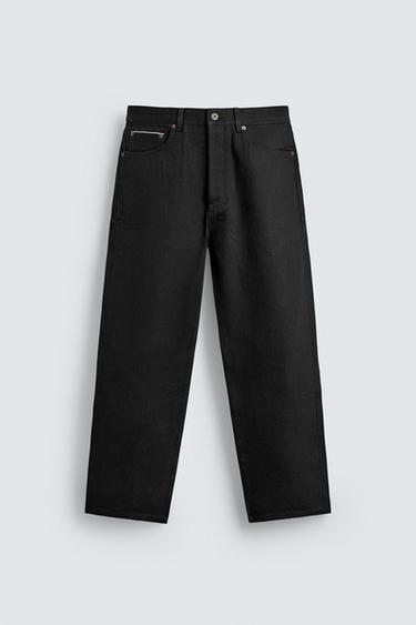JEANS FLARE FIT SELVEDGE - أسود by Zara