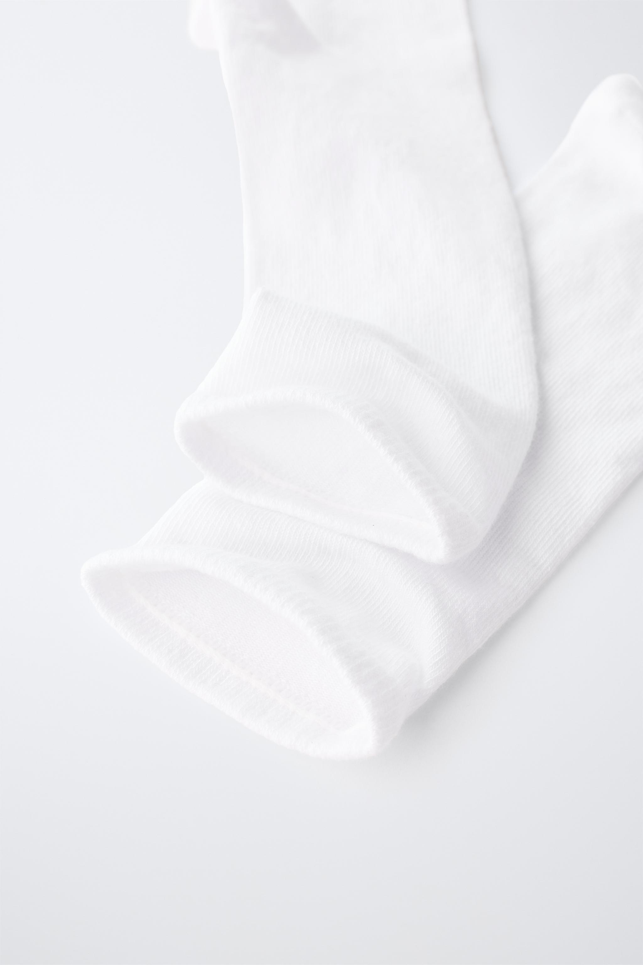 FOUR-PACK SOLID MID-CALF SOCKS — White (alternate view)