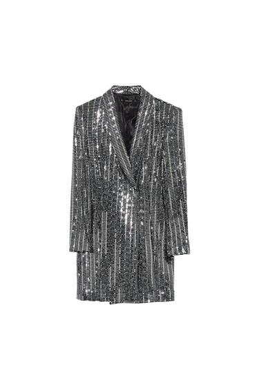 METALLIC BLAZER DRESS