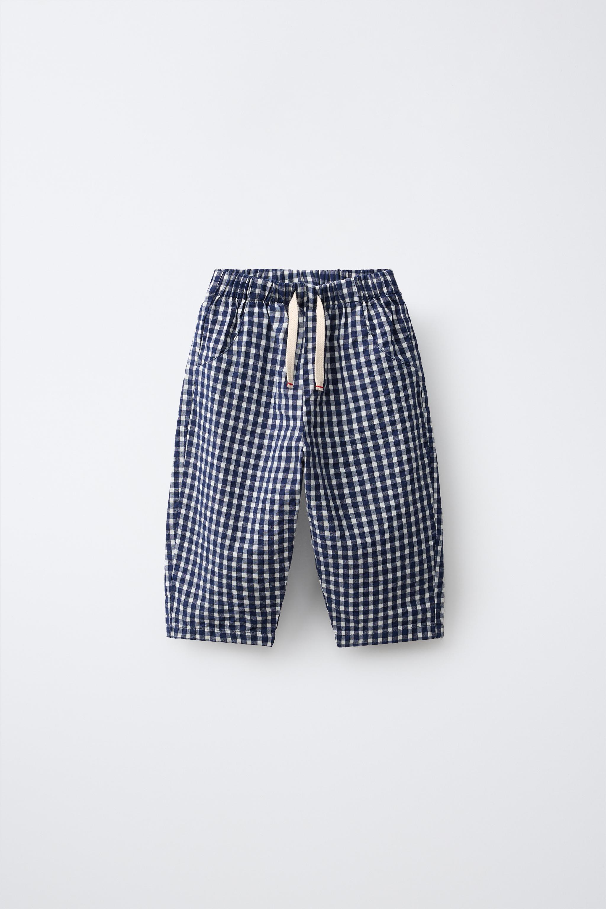 Детские брюки Zara GINGHAM BAGGY PANTS