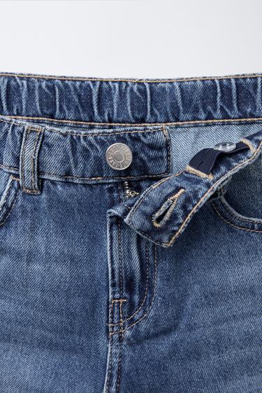 WIDE DENIM BERMUDA SHORTS WITH TEXT PRINT - Blue by Zara - Image 2