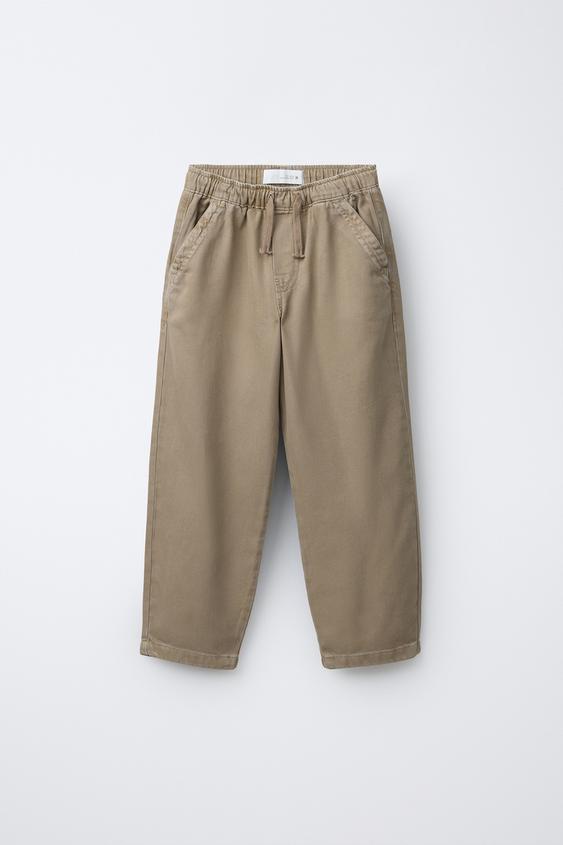 PANTALÓN SARGA FLUIDO STRAIGHT - Marrón de Zara - Imagen 0