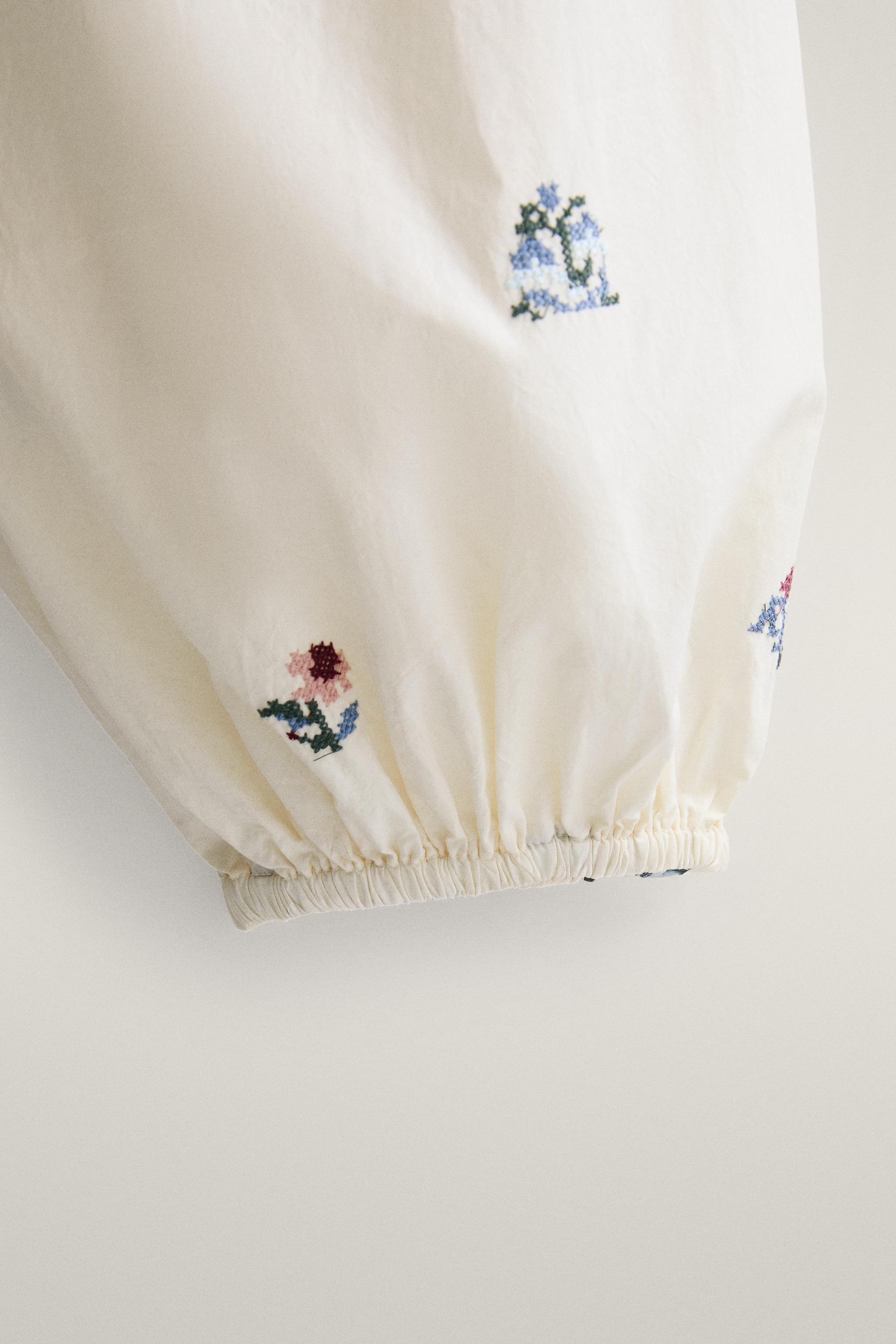 PANTALON DE PYJAMA BRODÉ FLEURS