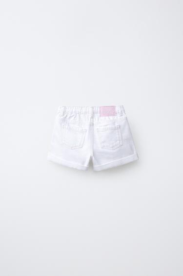 BERMUDA EN JEAN MOM FIT - Blanc de Zara - Image 1