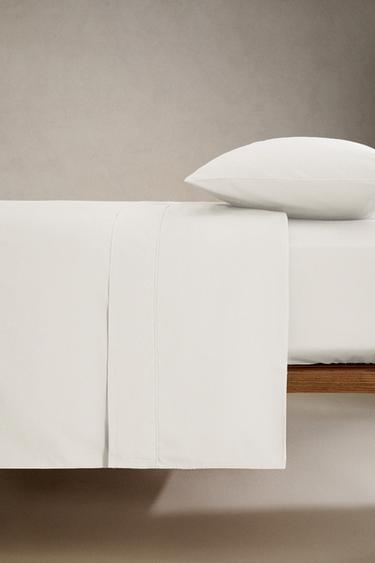 DRAP PLAT PERCALE DE COTON (300 FILS) - Blanc de Zara - Image 2