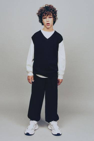 TEXT JOGGERS - Navy blue by Zara