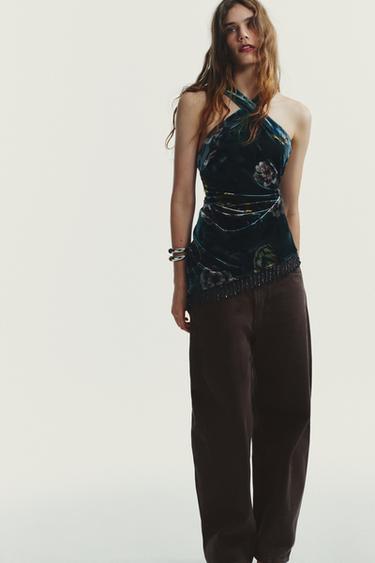 JEANS TRF BAGGY BARREL TIRO MEDIO - Marrón de Zara