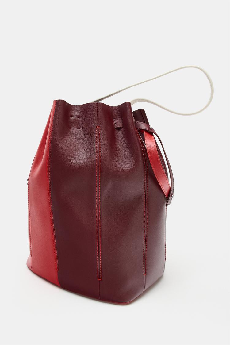 Bolsa de hombro de cuero con bloques de color 5