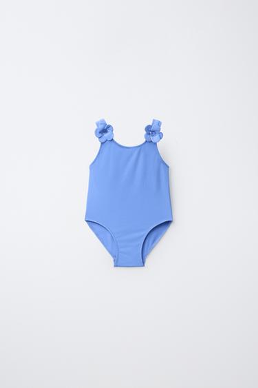2-6 ANS/ MAILLOT DE BAIN TEXTURÉ FLEURS 3D - Bleu moyen de Zara