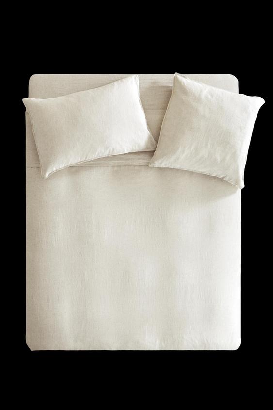 WASHED LINEN DUVET COVER (160 GxM²) - Light beige by Zara - Image 0