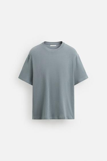 PUNTUZKO KAMISETA REGULAR FIT - Grisa / Urdina, Zara-rena