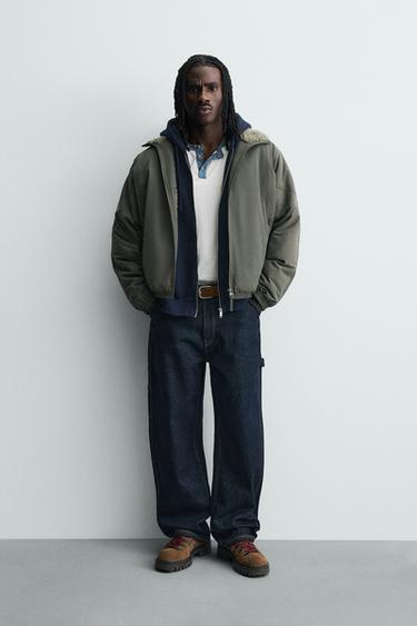 БІРІКТІРІЛГЕН ТЕХНИКАЛЫҚ КҮРТКЕ - Хаки Zara компаниясынан - Сурет 0